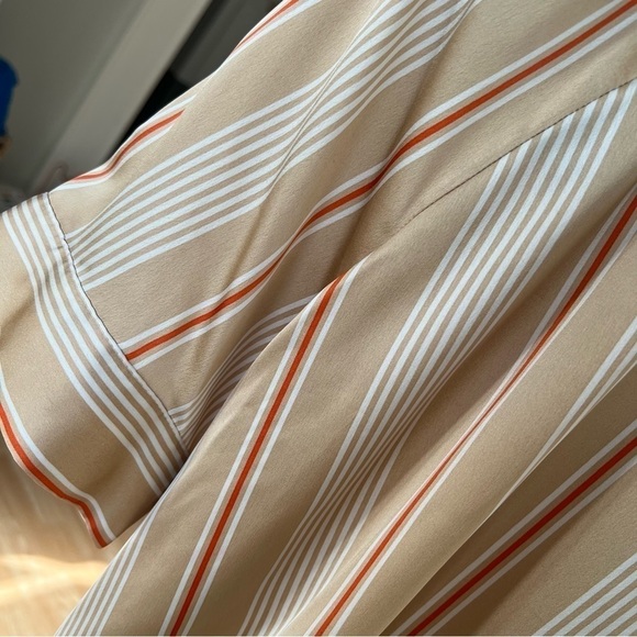 Worthington Women’s Striped Key Hole Neck Short Sleeve Blouse size XL - Picture 6 of 9